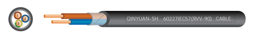 耐高温PVC电源线 60227 IEC 56(RVV-90)/57 家用工业双场